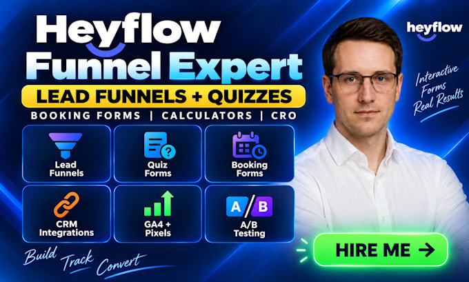 build high converting heyflow lead funnels, quizzes  booking forms