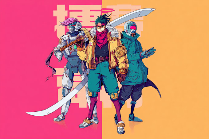 design anime character , cyberpunk character
