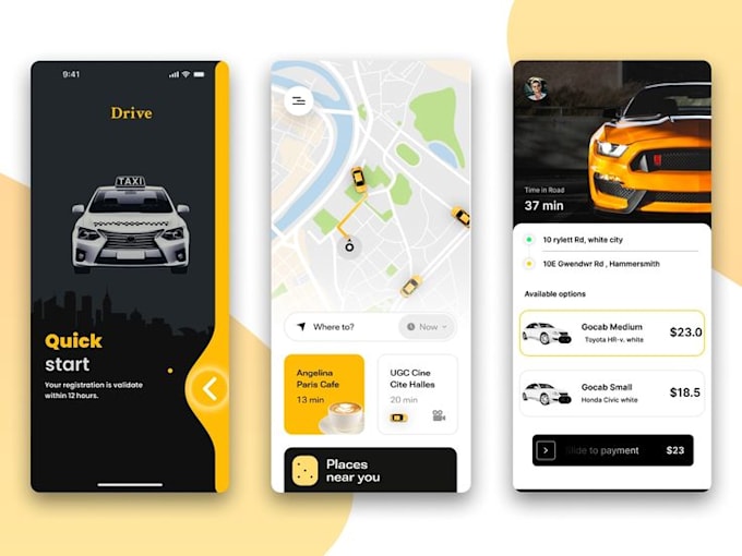 develop a taxi booking app for both business and commercial use