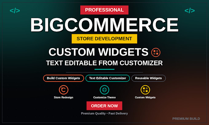 develop bigcommerce store with custom reusable widgets
