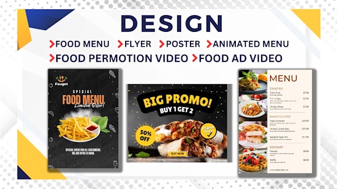 create restaurant food promo video and menu card