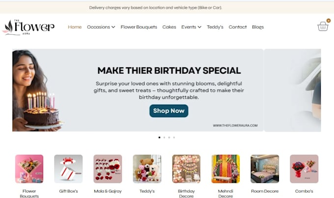 premium flower shop website design