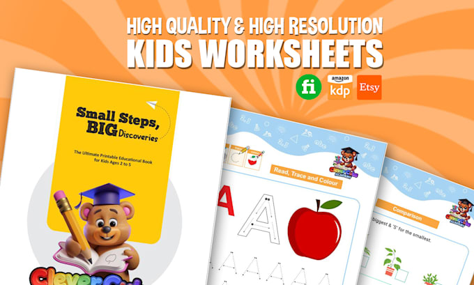 Design custom kids worksheets and educational activity books for kids ...