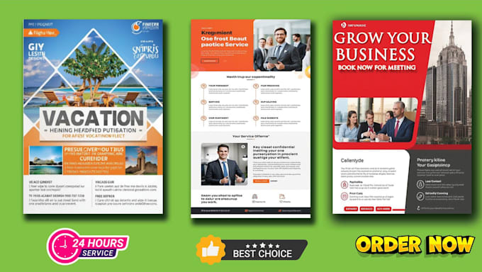 design brochure, poster, door hanger or motion flyer