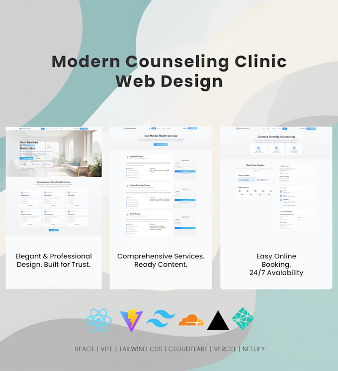build a high performance therapist, counseling clinic website
