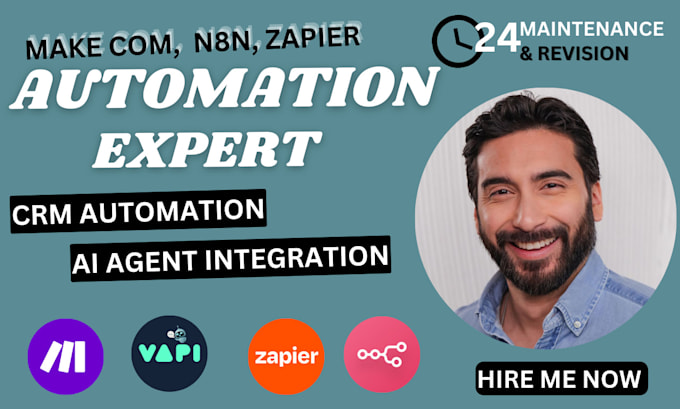 be your ai automation expert for make com, vapi ai, n8n, and crm workflow setup