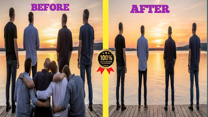 professionally cleanup photos, remove objects,  color correct