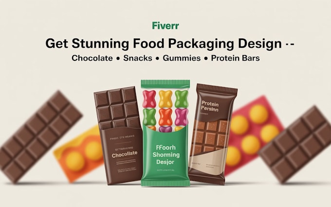 Snacks Rappers Design Do food packaging, chocolate wrappers, protein bar, snacks and label ...