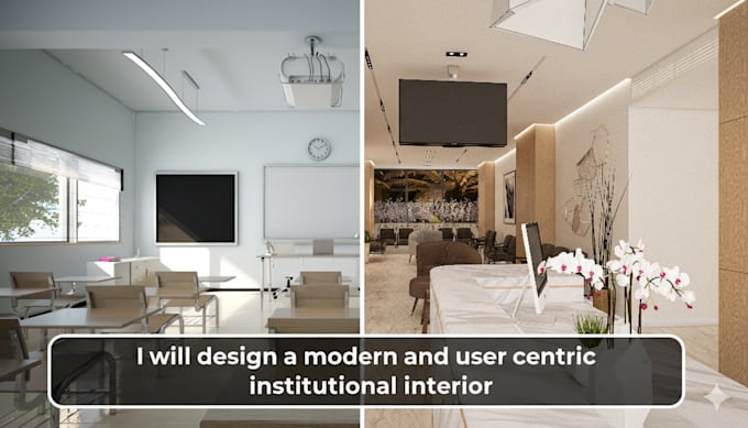 design a modern and user centric institutional interior