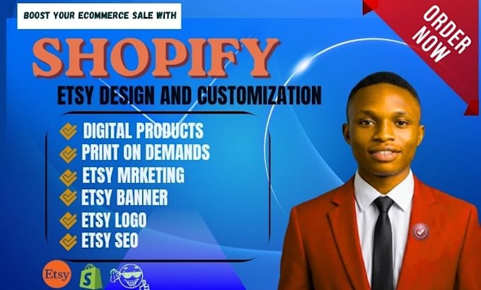 setup your etsy digital products, print on demand with printify