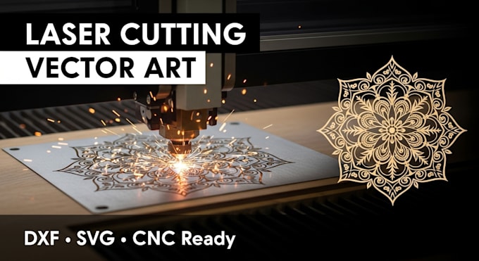 create custom laser cutting vector art, patterns, vector art, dxf, svg, for cnc