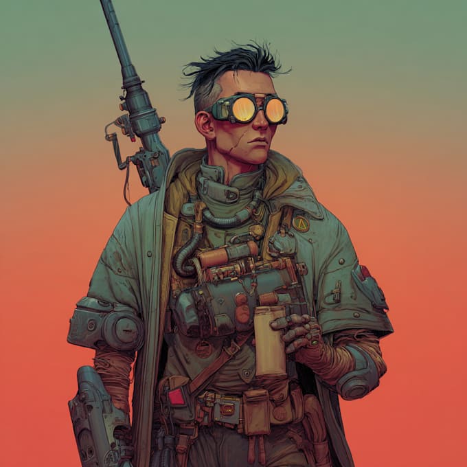 sci fi character illustration or sci fi character art