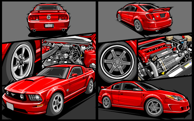 draw cartoon car design, automotive for t shirt