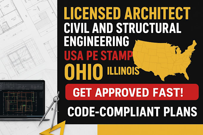 licensed architect civil and structural engineering USA pe stamp ohio illinois