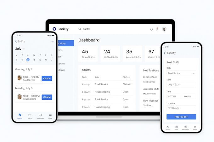 design an employee shift planner with scheduling  attendance tracking,