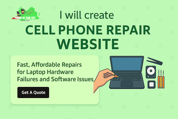 create a professional cell phone repair wordpress website with booking form