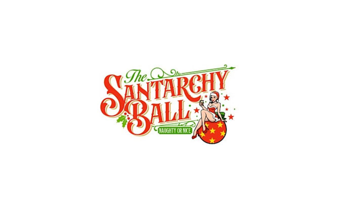 design santarchy ball christmas party logo