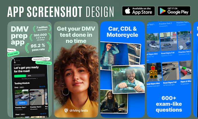 design app screenshots for app store and google play