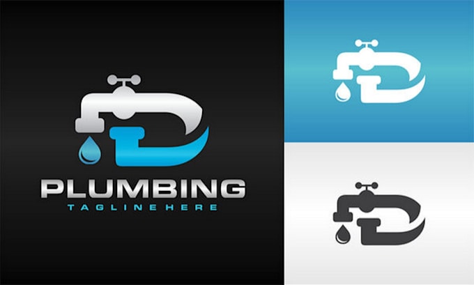 design pictorial modern service plumbing logo