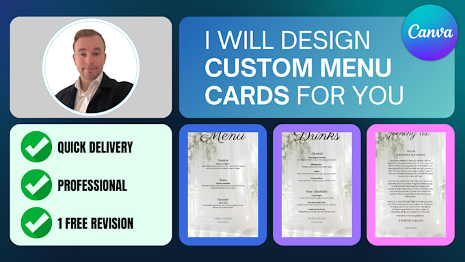 design a custom menu for your business, party or event in canva