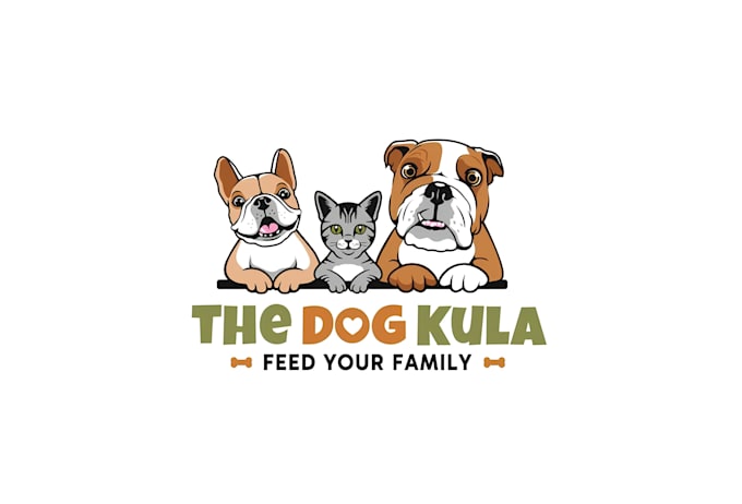 do modern pet, dog, cat or animal cartoon logo design