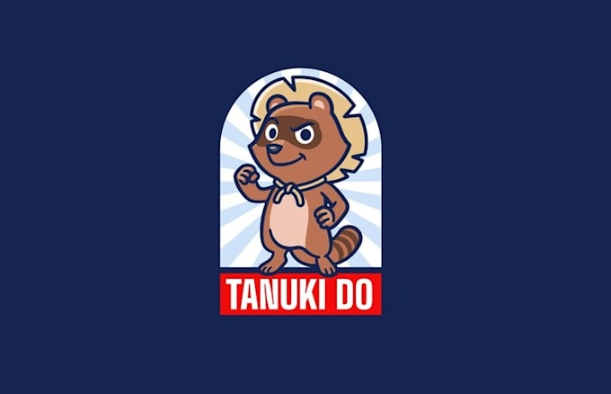 design cartoon stylised tanuki character logo