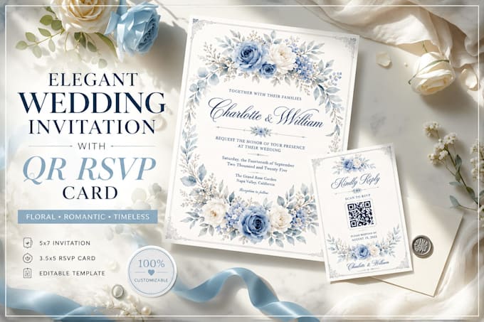 design branded qr code invitations, tags, and menu