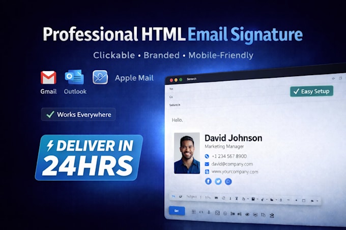 design a professional HTML email signature or custom email template