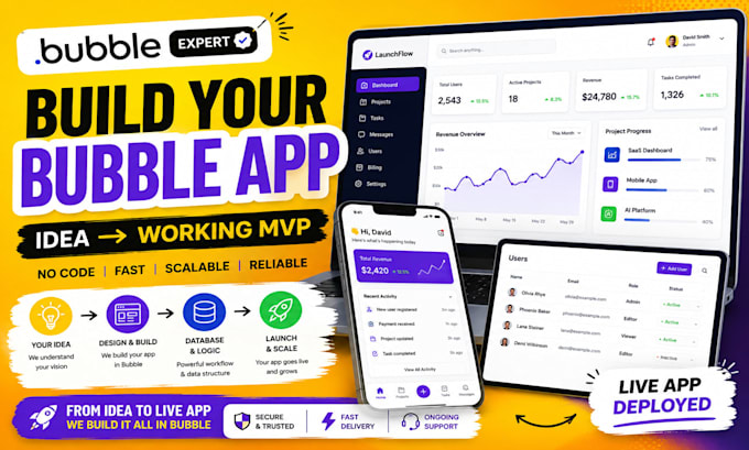 build responsive web apps mvps and saas with bubbleio no code mvp developer