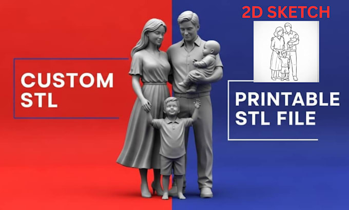 convert 2d photo to 3d character model,picture to stl, sla resin printing figure