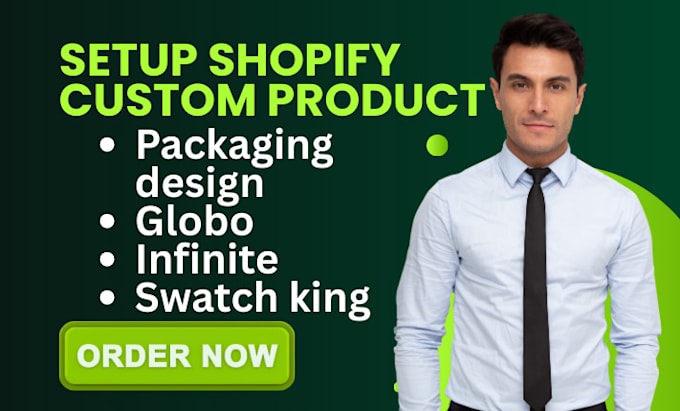 setup shopify custom product packaging design globo infinite swatch king website