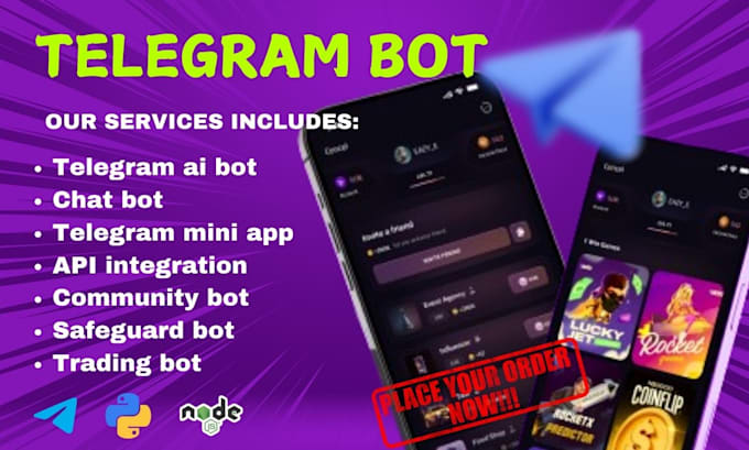 develop a professional custom telegram bot with ai and shop features