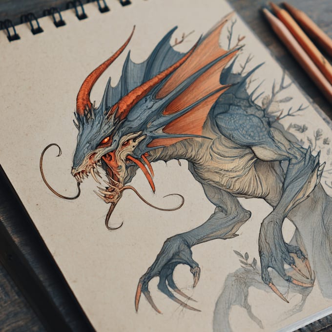 illustrate fantasy art creatures and character