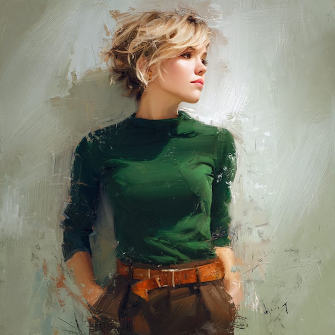 draw digital oil painting portrait