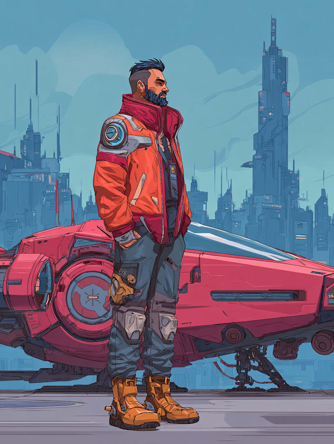 sci fi character illustration or sci fi character