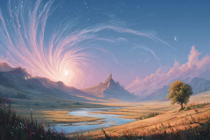 digitally paint fantasy landscape