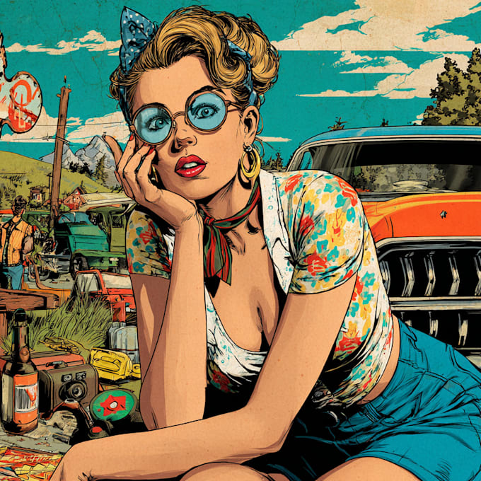 draw a professional pop art portrait