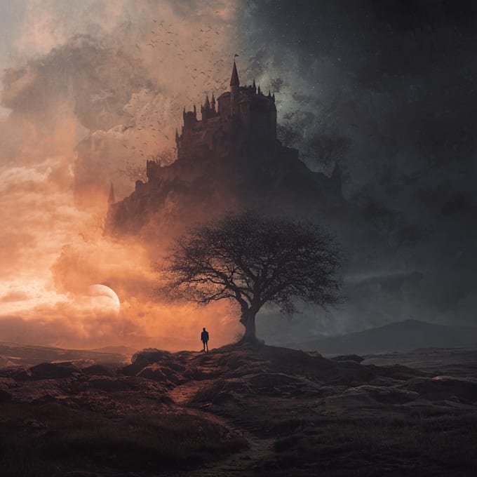 do professional, minimalist, fantasy book and ebook covers