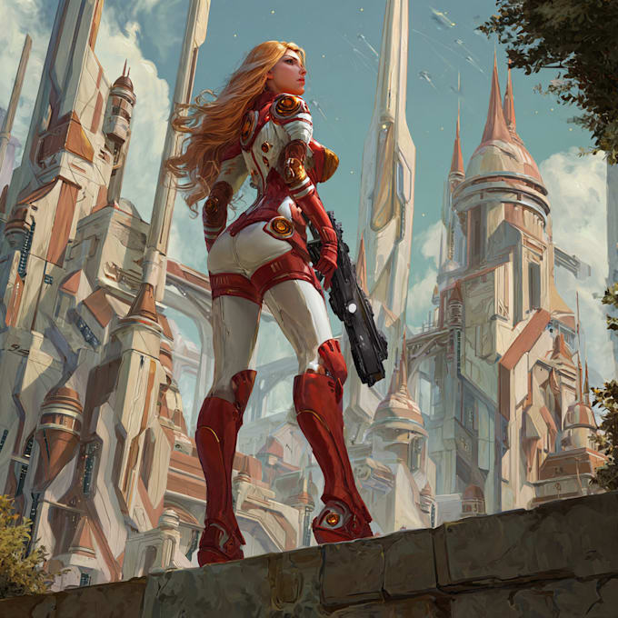 sci fi character illustration or sci fi character