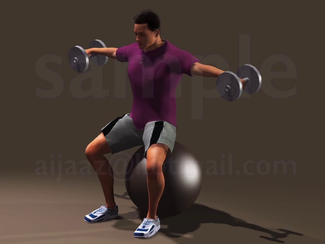 make 3d animations for body exercise