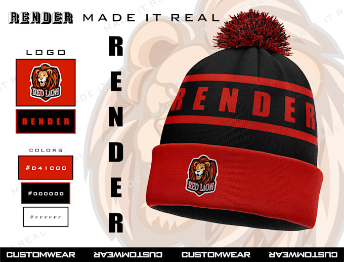 design 3d realistic headwear beanie, hat, trucker cap etc