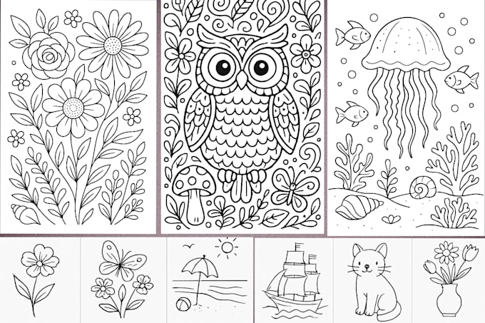 Create digital coloring pages for children by Areebaa_rajput | Fiverr