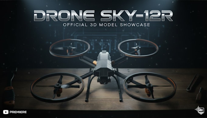 create a 3d drone animation for your video