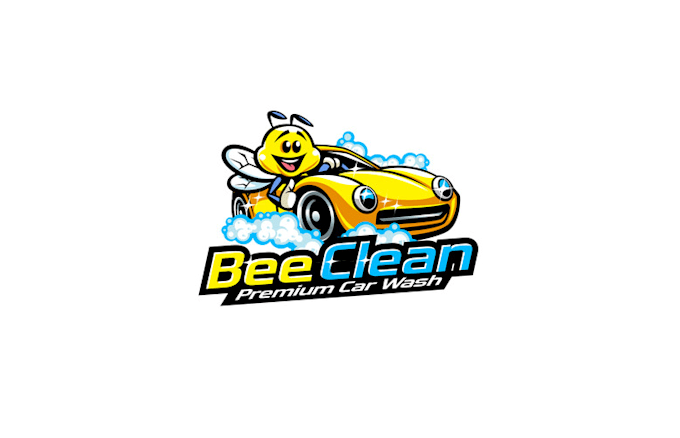 design grabbing bee themed car wash logo