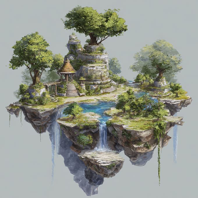 draw fantasy environment, landscape design