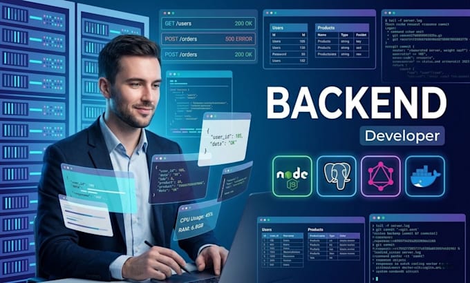 build secure node js backend with graphql, rest api and postgres, mongo database