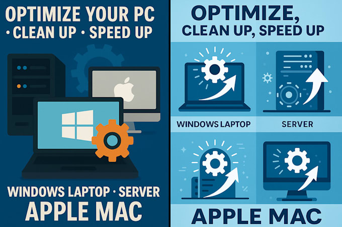 optimize, speed up, clean up windows laptop, PC, server apple mac remotely
