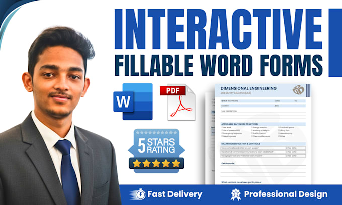 design professional fillable PDF forms and microsoft forms