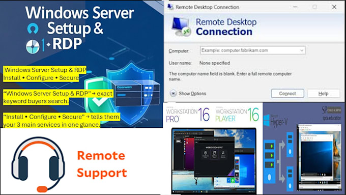 setup, secure and manage windows server, active directory, and rdp remotely