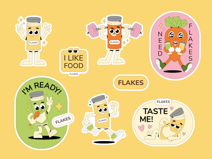 cute flat vector illustrations and sticker packs